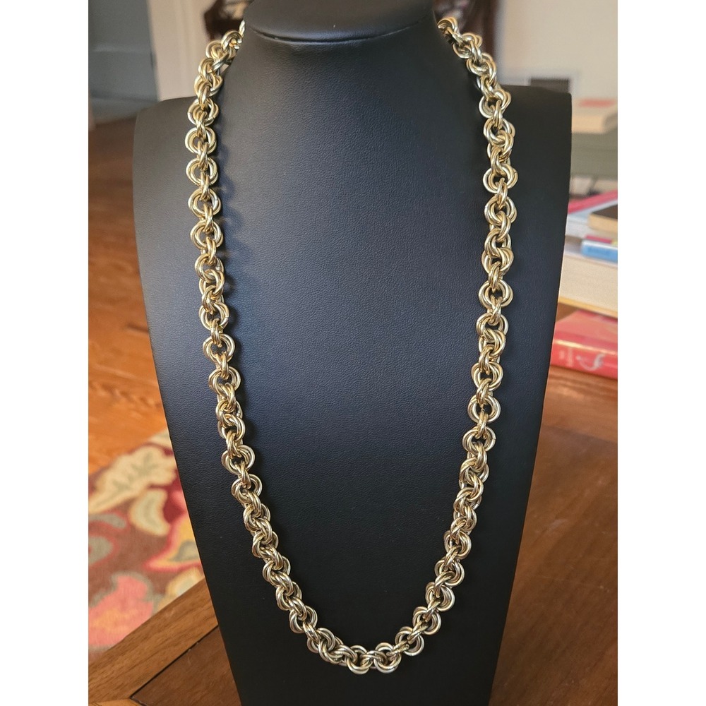 Heavy Goldplated Doublelink Rope Chain Necklace Quality Craftmenship Unsigned